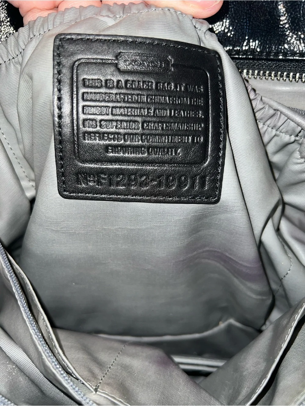 Coach Black Patent Circle-Pattern Tote